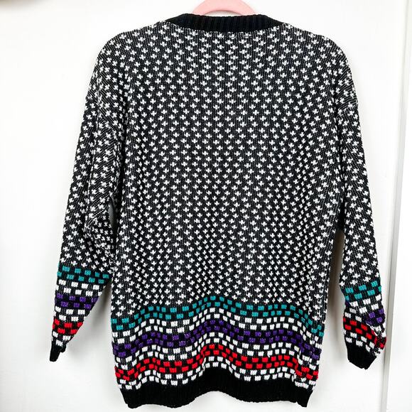 1980s Sweater with Snowflakes Vintage Ski Sweater - Picture 2 of 5